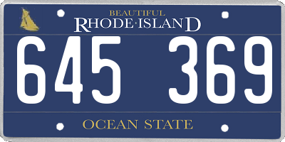 RI license plate 645369