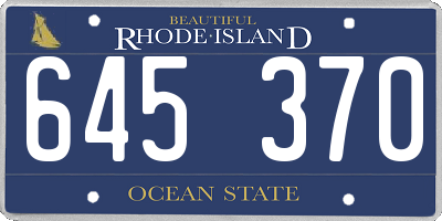 RI license plate 645370