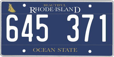 RI license plate 645371