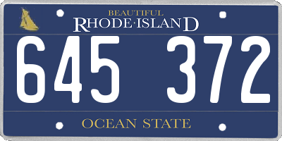 RI license plate 645372