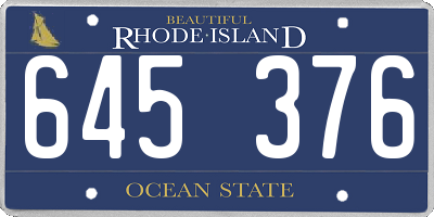 RI license plate 645376