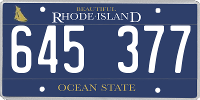 RI license plate 645377
