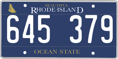 RI license plate 645379