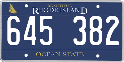 RI license plate 645382