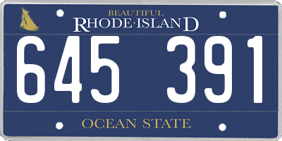 RI license plate 645391