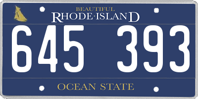 RI license plate 645393