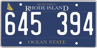 RI license plate 645394