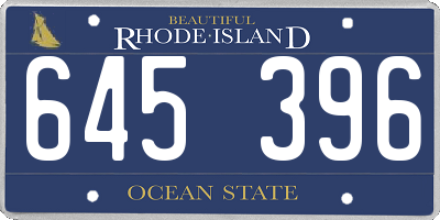RI license plate 645396
