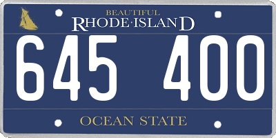 RI license plate 645400