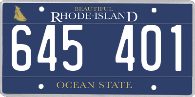 RI license plate 645401