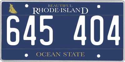 RI license plate 645404