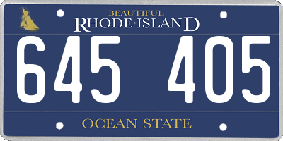 RI license plate 645405