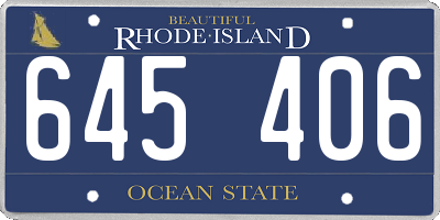 RI license plate 645406