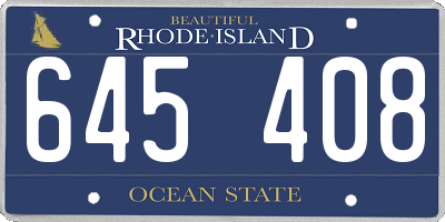 RI license plate 645408
