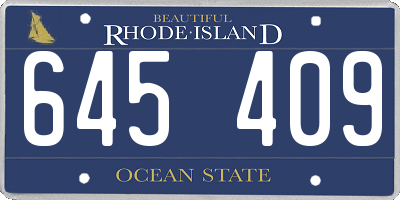 RI license plate 645409