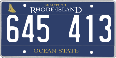 RI license plate 645413