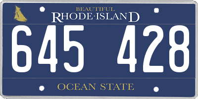 RI license plate 645428