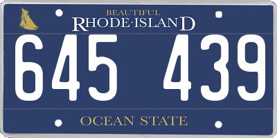RI license plate 645439