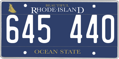 RI license plate 645440