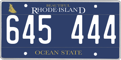 RI license plate 645444