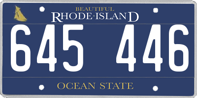 RI license plate 645446
