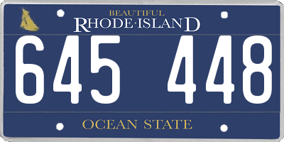 RI license plate 645448