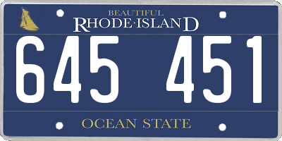 RI license plate 645451