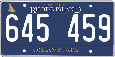 RI license plate 645459