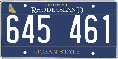 RI license plate 645461