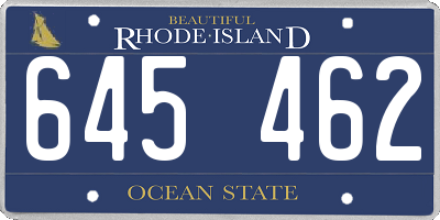 RI license plate 645462