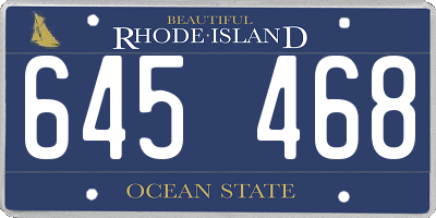 RI license plate 645468
