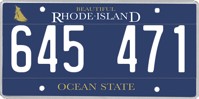 RI license plate 645471