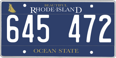 RI license plate 645472