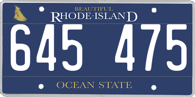 RI license plate 645475
