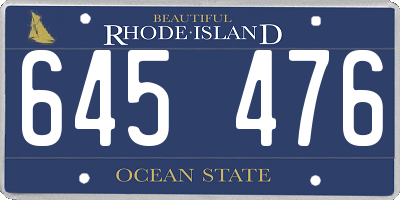 RI license plate 645476