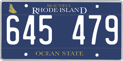 RI license plate 645479