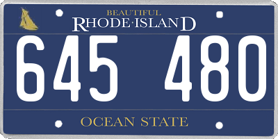 RI license plate 645480