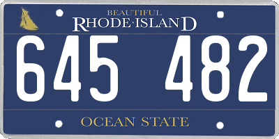 RI license plate 645482