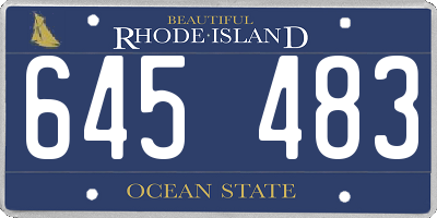 RI license plate 645483
