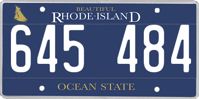 RI license plate 645484