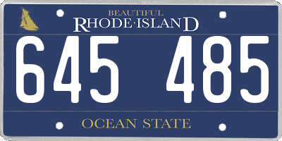RI license plate 645485