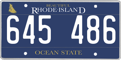 RI license plate 645486