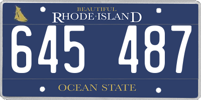 RI license plate 645487