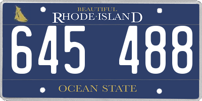 RI license plate 645488
