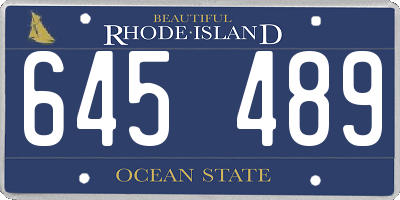 RI license plate 645489