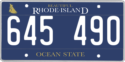 RI license plate 645490