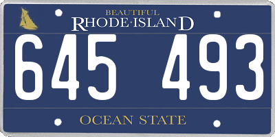 RI license plate 645493