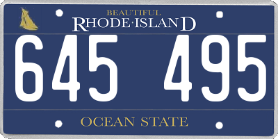 RI license plate 645495