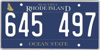 RI license plate 645497