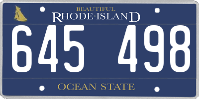RI license plate 645498